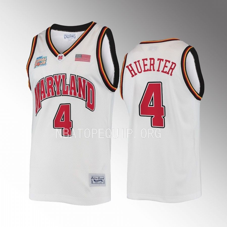 Kevin Huerter Maryland Terrapins White Jersey Classic Commemorative Retro Final 4