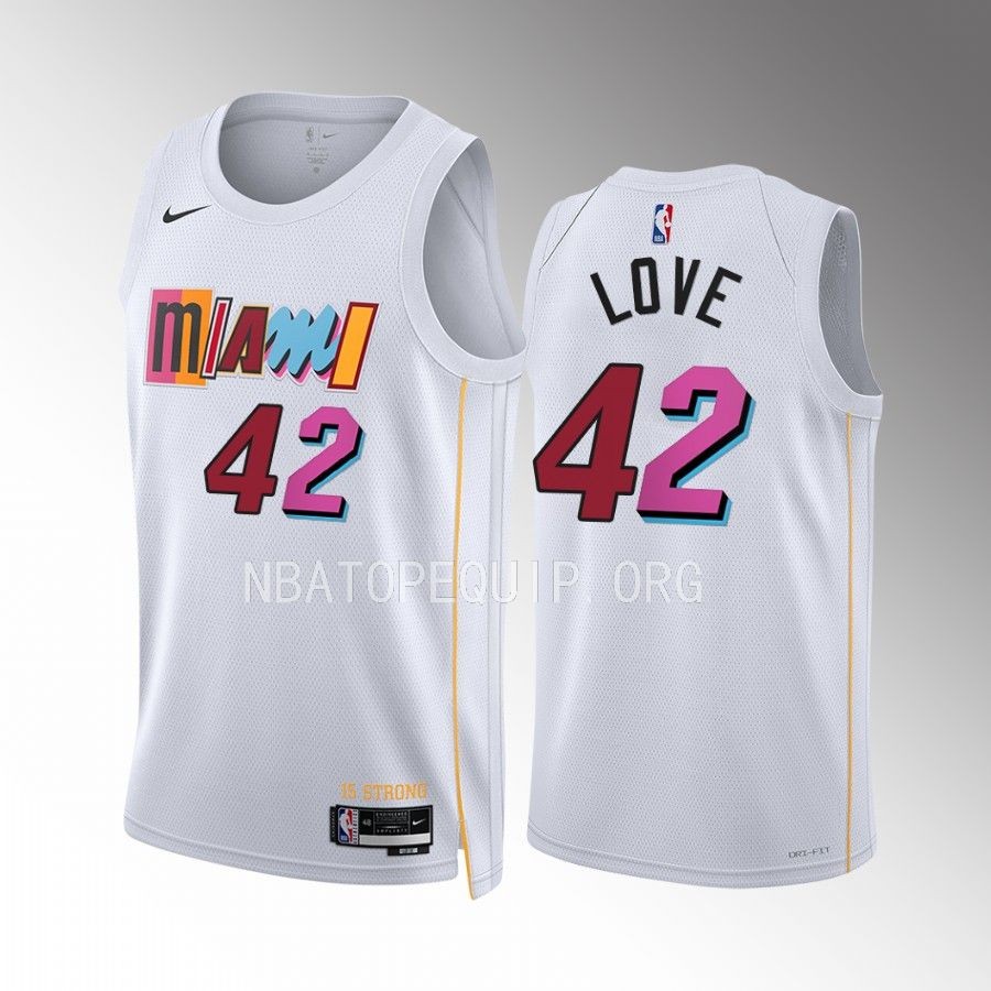Kevin Love 2022-23 Miami Heat White #42 City Edition Jersey Swingman