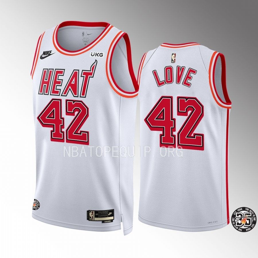 Kevin Love 2022-23 Miami Heat White #42 Classic Edition Jersey 35th Season