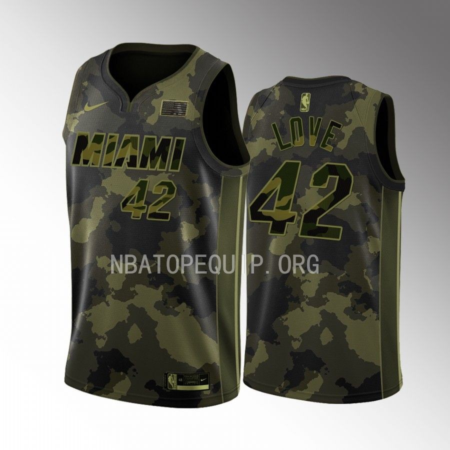 Kevin Love 2023 Salute To Service Miami Heat #42 Camo Jersey Fashion