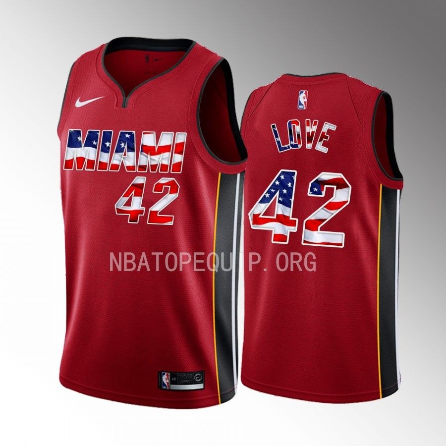 Kevin Love 2023 Stars and Stripes Miami Heat #42 Red Jersey Fashion