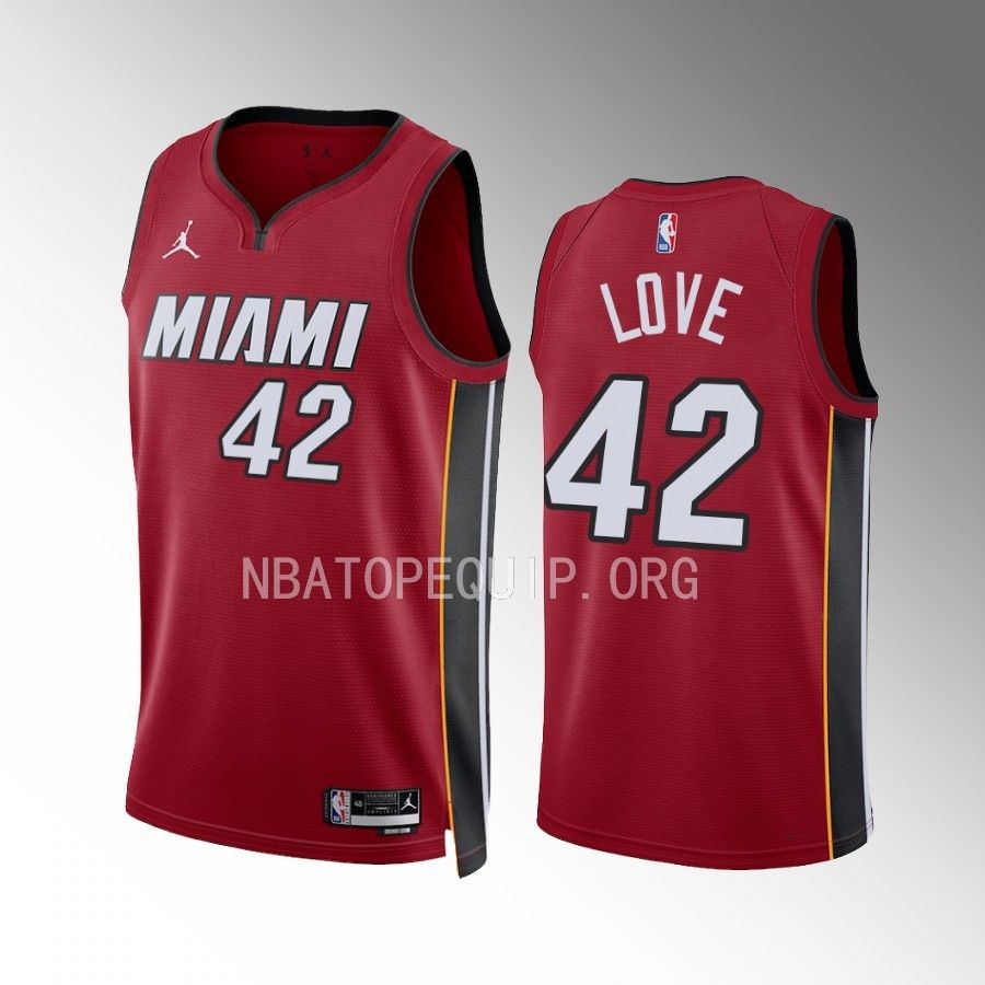 Kevin Love Miami Heat #42 Red Jersey 2022-23 Statement Edition Swingman