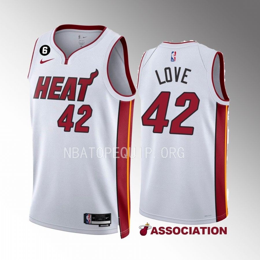 Kevin Love Miami Heat #42 White Jersey 2022-23 Association Edition Swingman