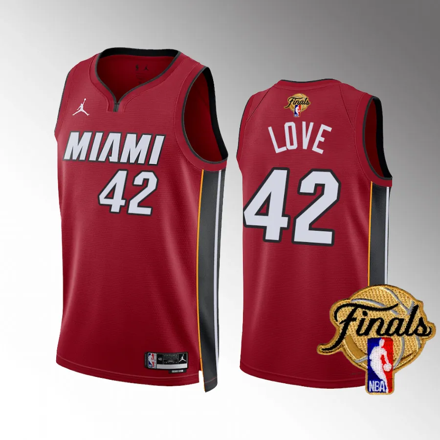 Kevin Love Miami Heat 2023 NBA Finals Red #42 Icon Edition Jersey Men