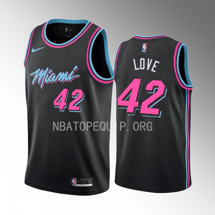 Kevin Love Miami Heat Black #42 Vice Night Jersey Swingman