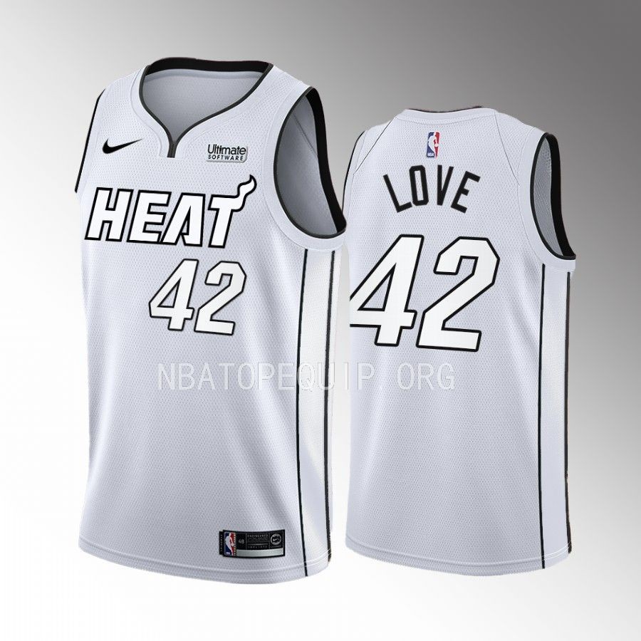 Kevin Love White Hot Miami Heat #42 White Jersey Swingman