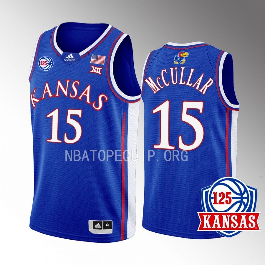 Kevin McCullar Kansas Jayhawks Blue Jersey 2022-23 125th Anniversary Away
