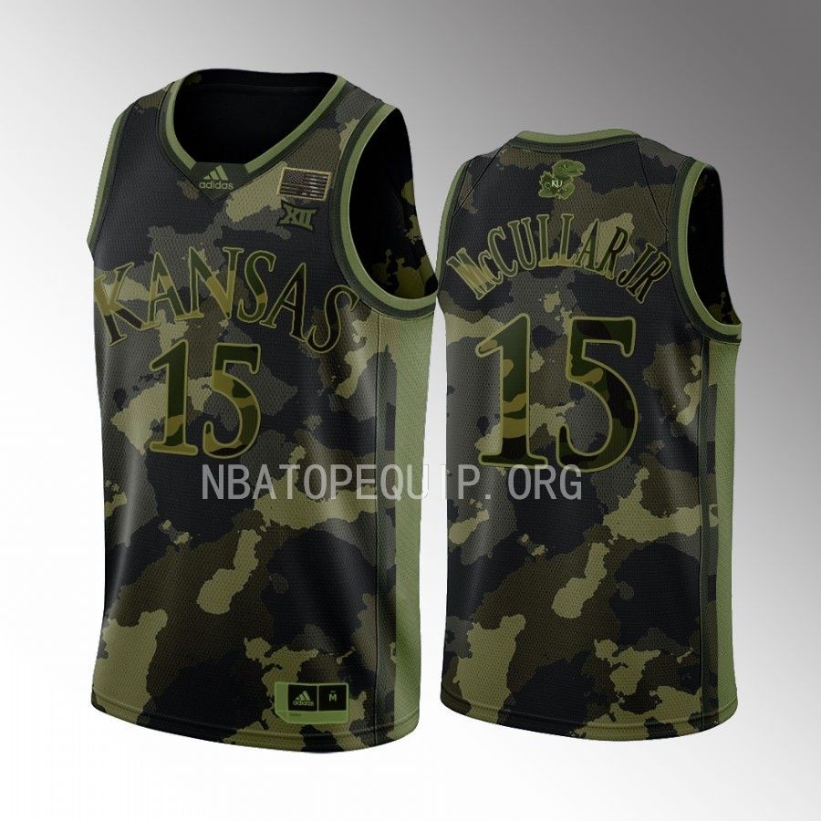 Kevin McCullar Kansas Jayhawks Camo Jersey 2023 Salute To Service