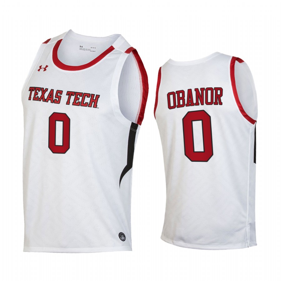 Kevin Obanor Texas Tech Red Raiders White Jersey Home 2021 Top Transfers