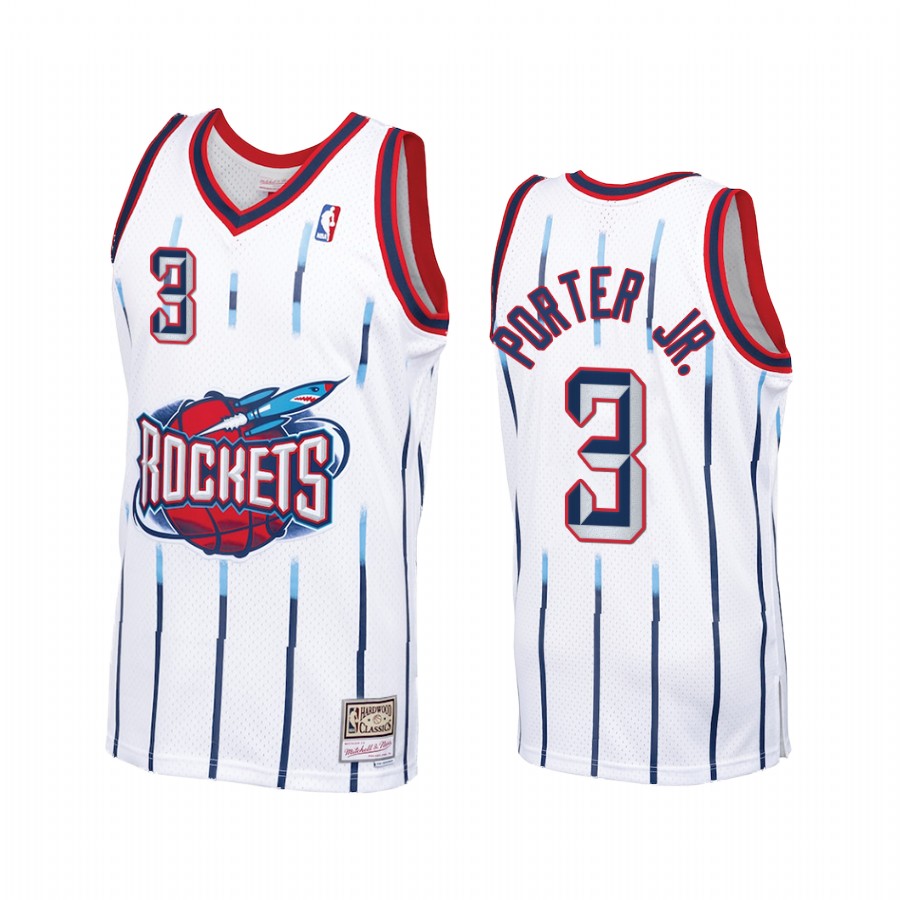 Kevin Porter Jr. #3 Houston Rockets Hardwood Classics Jersey White