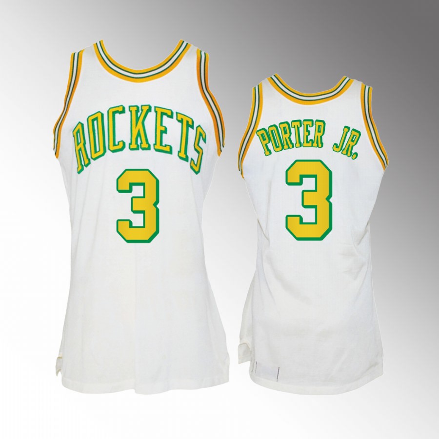 Kevin Porter Jr. Houston Rockets #3 White Jersey Heritage 1996-1971