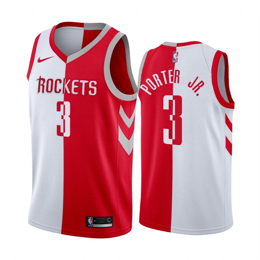 Kevin Porter Jr. Houston Rockets Split Edition White Red #3 Jersey Special Limited