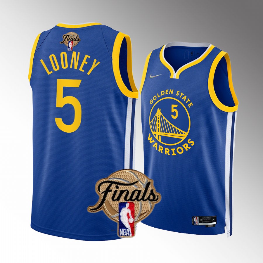 Kevon Looney Golden State Warriors 2022 NBA Finals Jersey Royal #5 Diamond Badge Dub