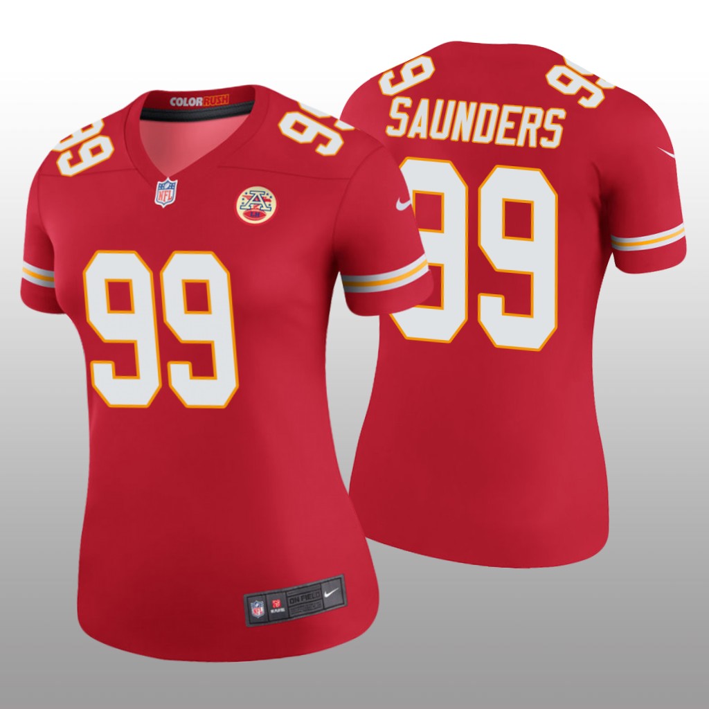 Khalen Saunders Kansas City Chiefs Red NFL Draft Color Rush Legend Jersey