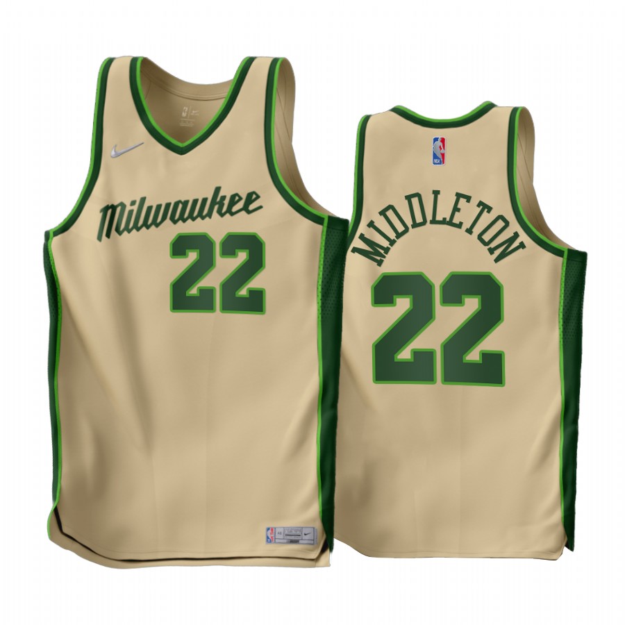 Khris Middleton 2022-23 Milwaukee Bucks Cream #22 Earned Edition Jersey