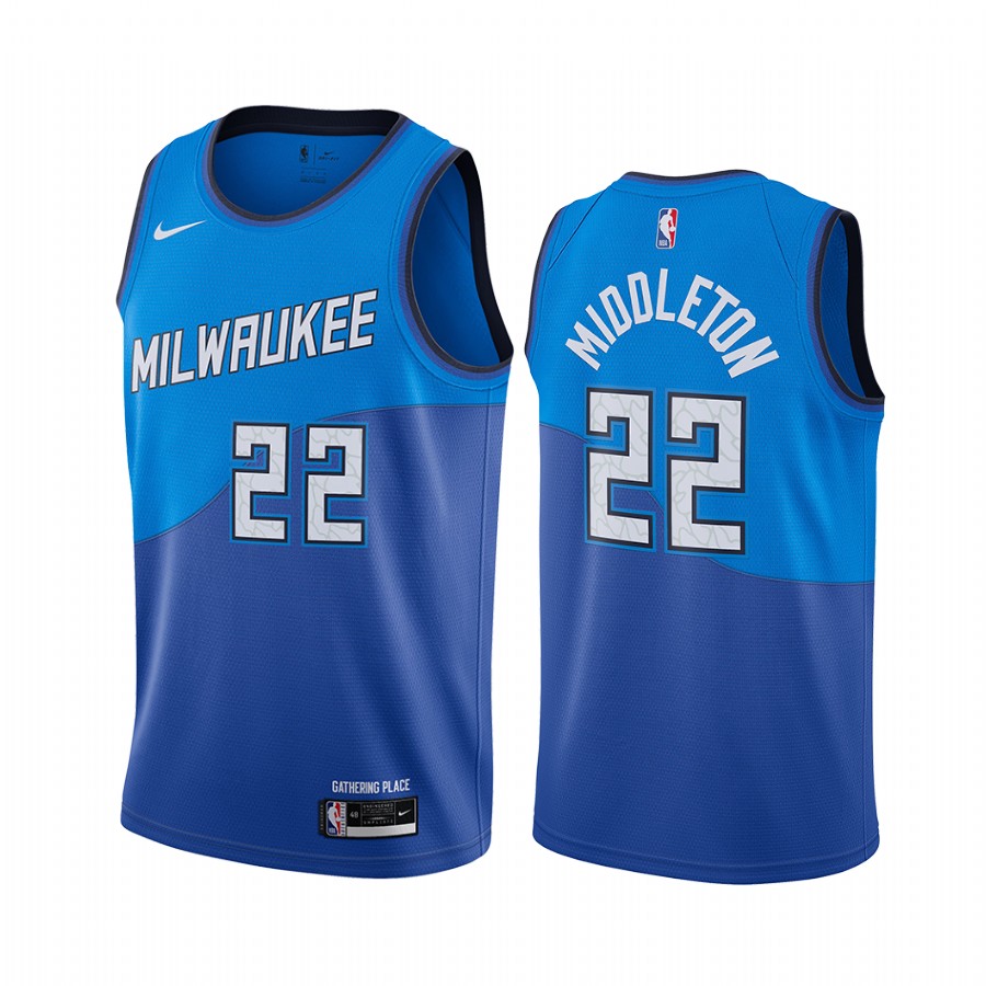 Khris Middleton Milwaukee Bucks Navy City Edition New Uniform 2020-21 Jersey