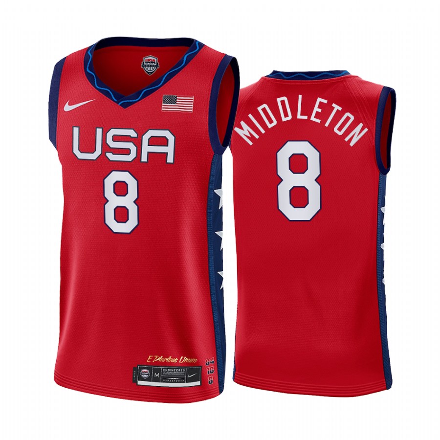 Khris Middleton USA  #8 Red 2020 Summer Olympics Limited Jersey