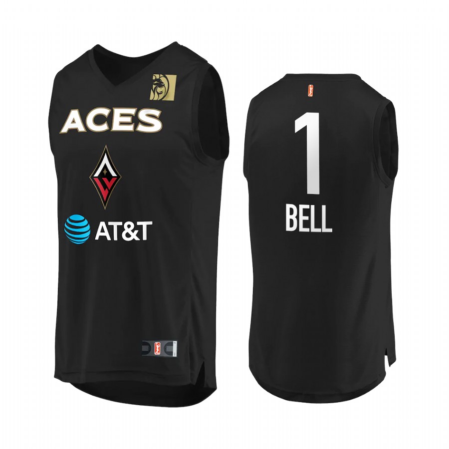 Kierstan Bell 2022 WNBA Draft Las Vegas Aces #1 Black Jersey Round 1