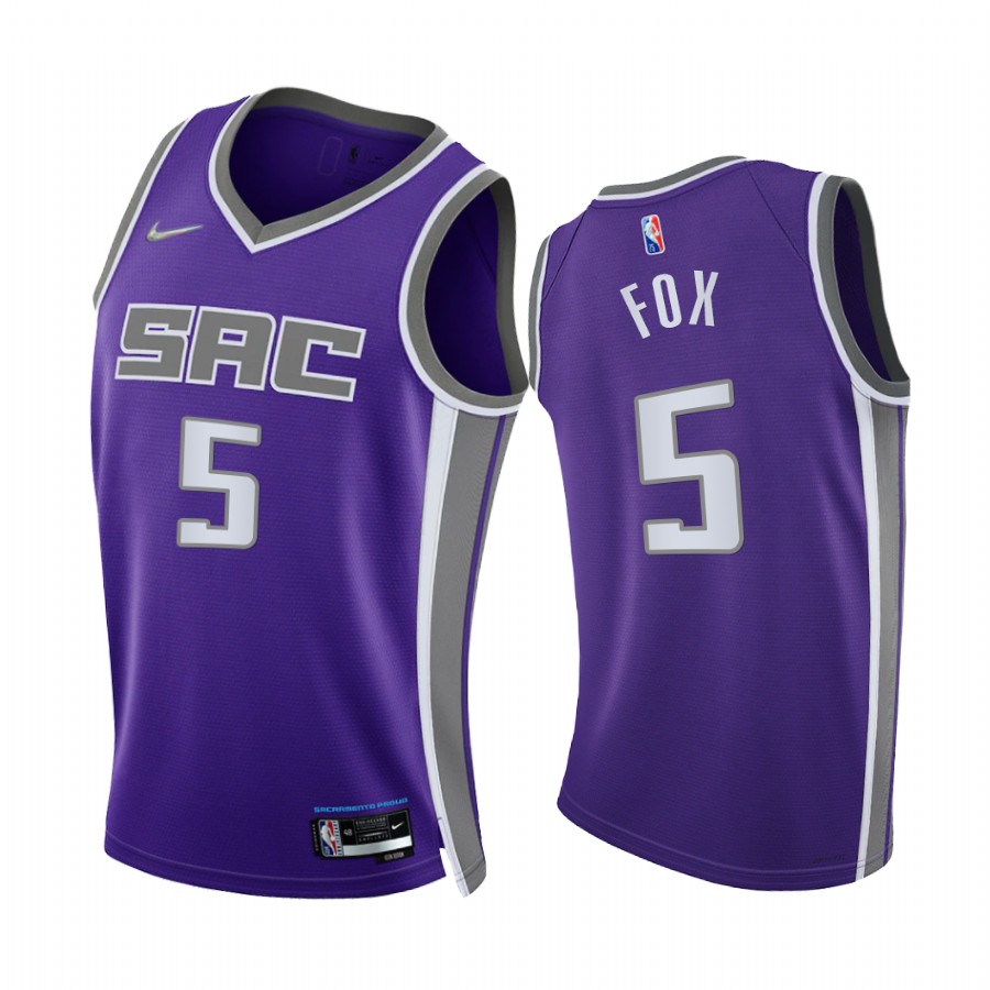 Kings De'Aaron Fox 75th Diamond Anniversary Purple 2021-22 Jersey Icon Edition