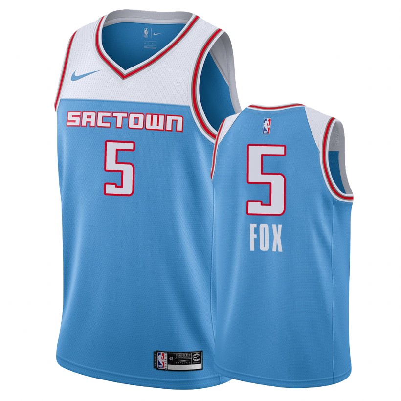 Kings Male De'Aaron Fox #5 2018-19 City Edition Blue Jersey