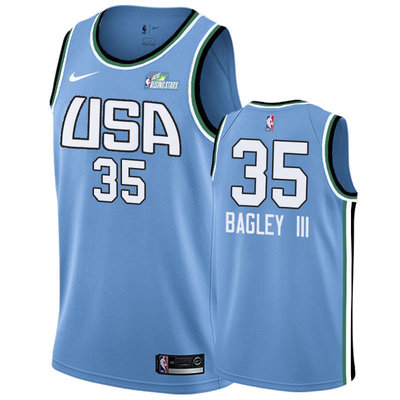 Kings Male Marvin Bagley III #35 2019 Rising Star Blue Team World Jersey