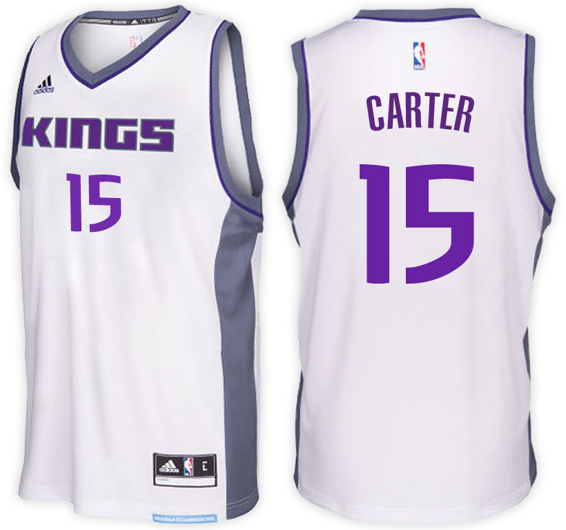 Kings Male Vince Carter #15 NBA Swingman Home White Jersey
