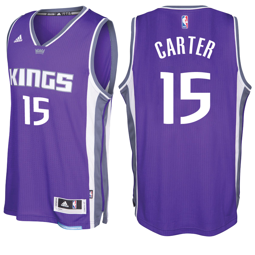 Kings Male Vince Carter #15 NBA Swingman Road Purple Jersey