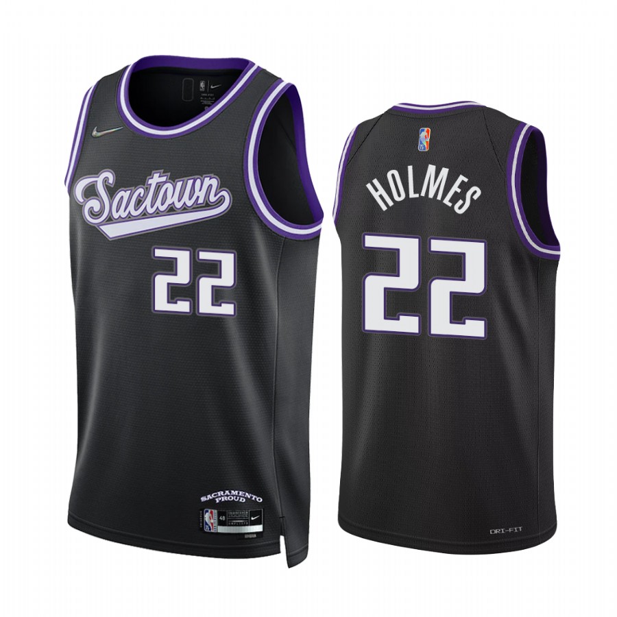 Kings Richaun Holmes City Edition Black 2021-22 Jersey 75th Season Diamond