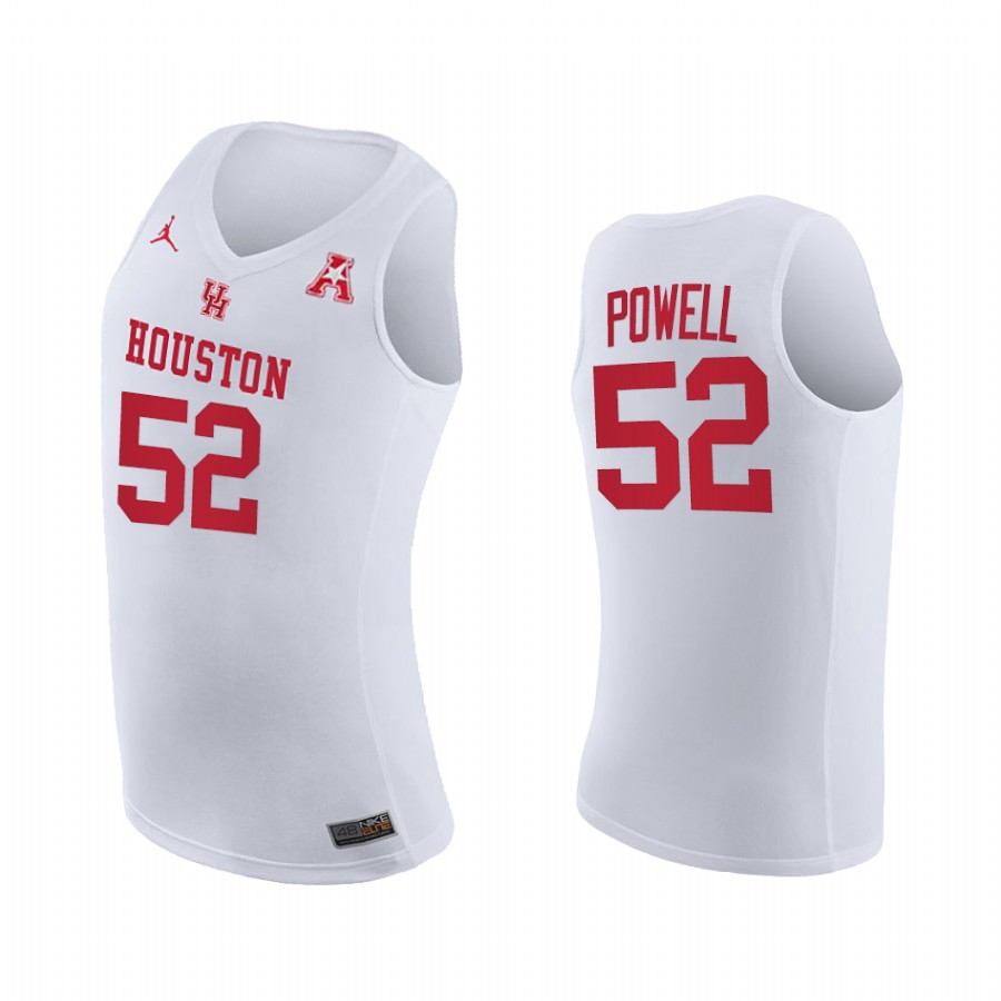 Kiyron Powell Houston Cougars White Jersey Home 2021 March Madness