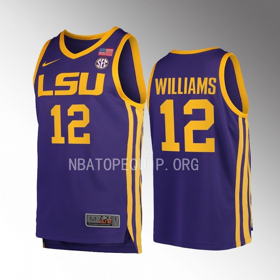 KJ Williams LSU Tigers Purple Jersey 2022-23 College