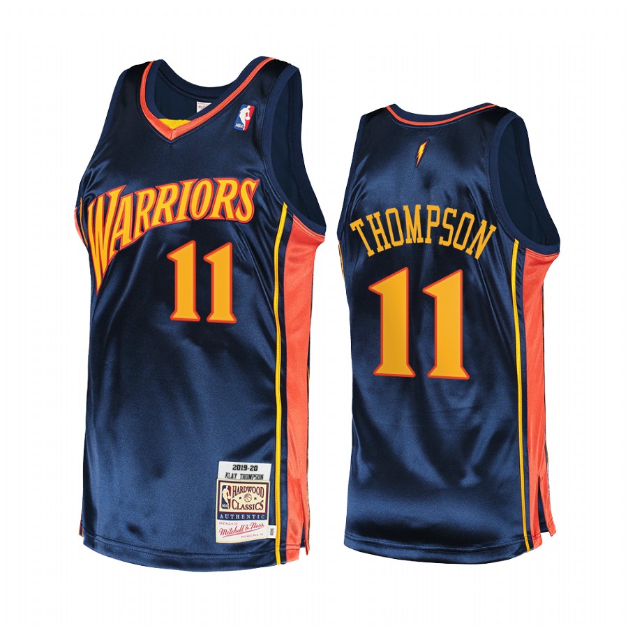 Klay Thompson #11 Golden State Warriors Navy Hardwood Classics Jersey