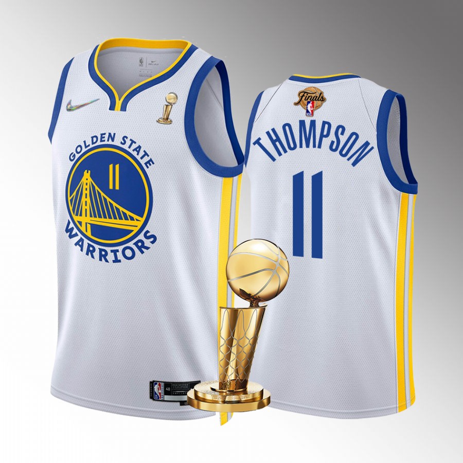 Klay Thompson 2022 NBA Finals Champions Golden State Warriors White #11 Jersey Association