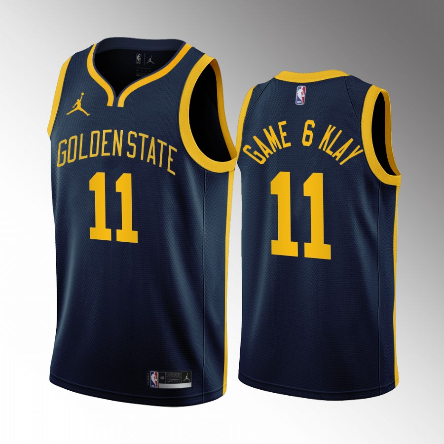 Klay Thompson Game 6 Klay Golden State Warriors #11 Navy Jersey Statement