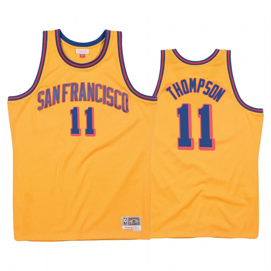 Klay Thompson Golden State Warriors 1962-63 Gold Hardwood Classics #11 Jersey