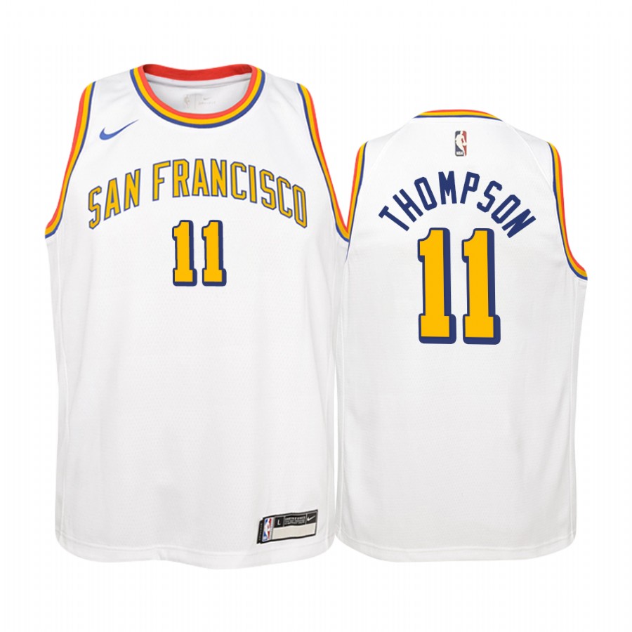 Klay Thompson Golden State Warriors 2019-20 Hardwood Classics Youth Jersey - White