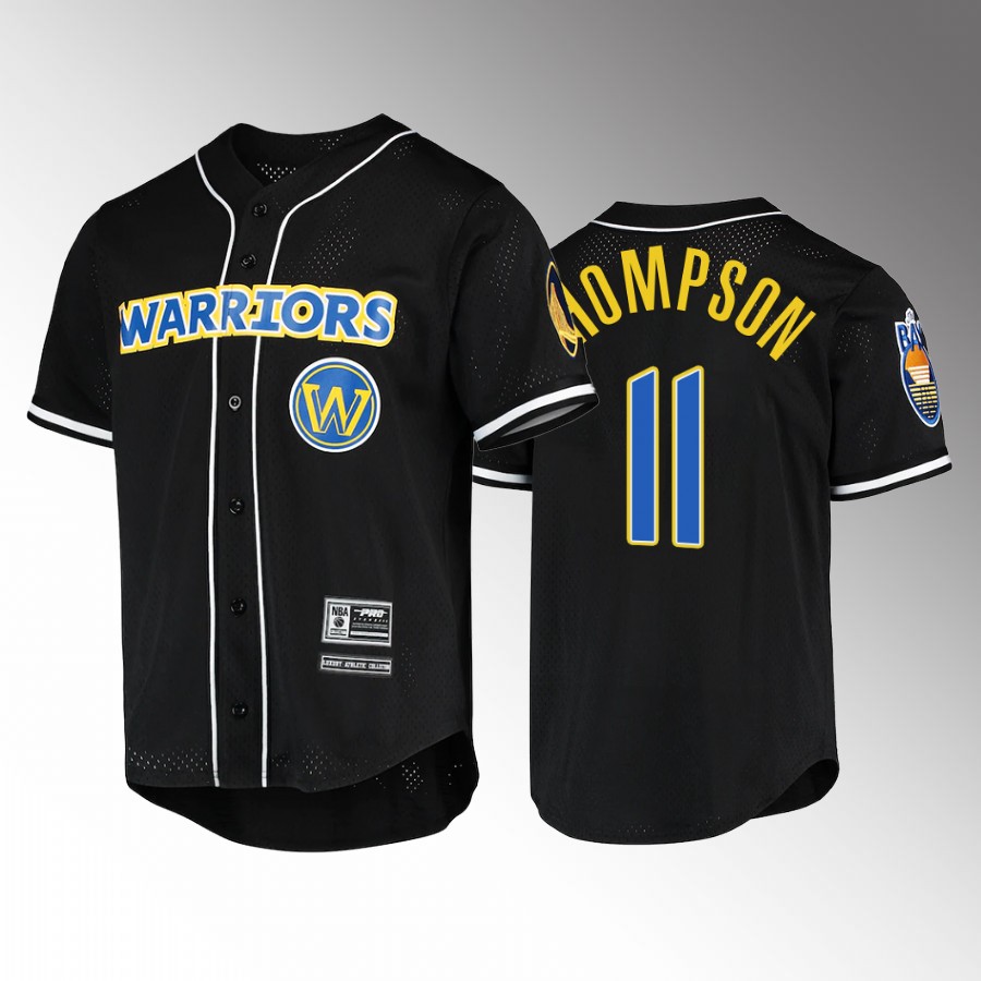 Klay Thompson Golden State Warriors Baseball Shirt #11 Black Button-Up Jersey