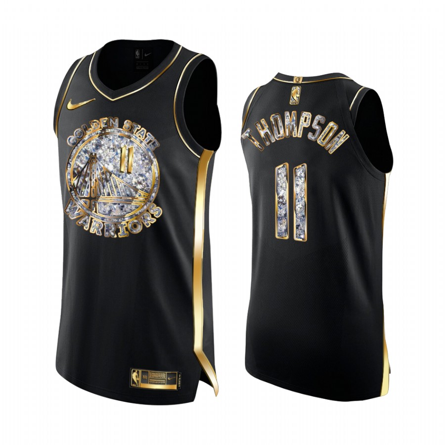 Klay Thompson Warriors #11 2022 NBA Playoffs Jersey Black Diamond Edition