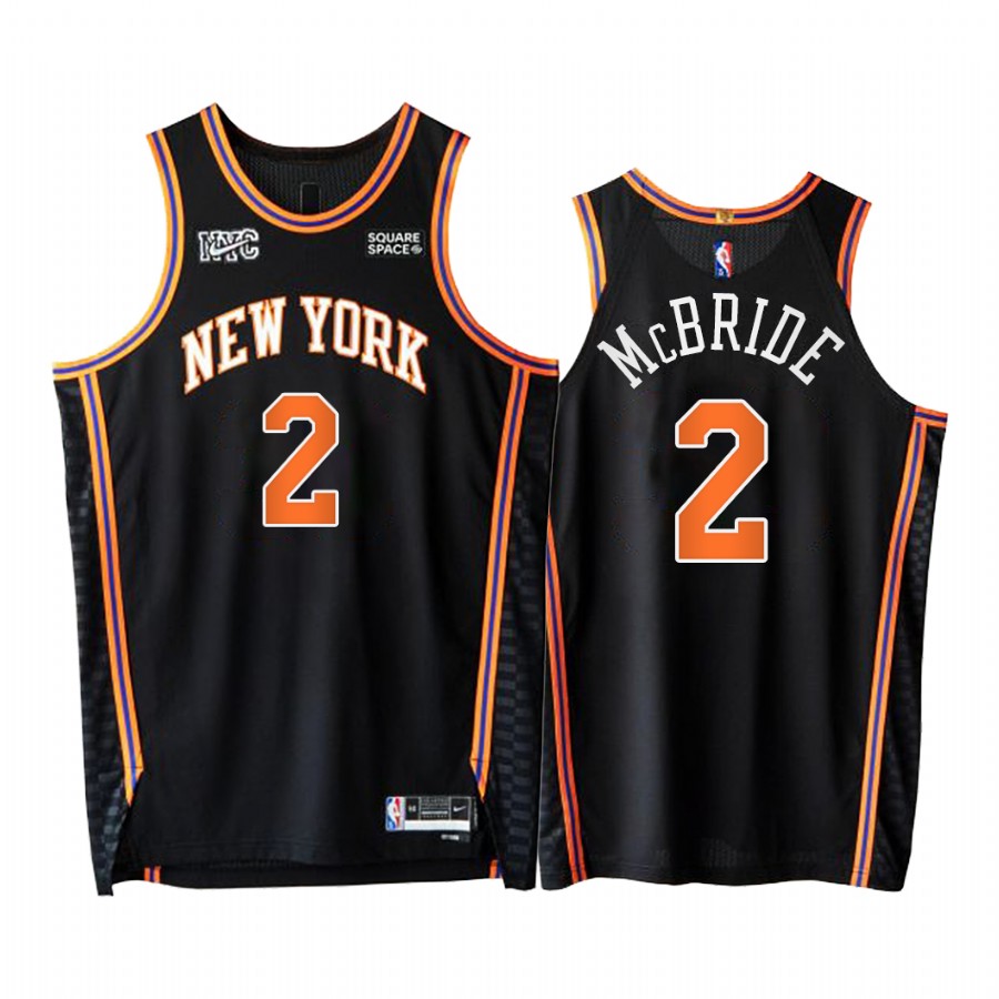 Knicks #2 Miles McBride Black Jersey NBA 75th City Edition 2021-22