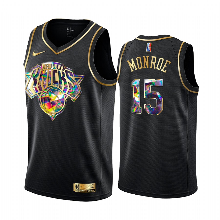 Knicks Earl Monroe NBA 75th Anniversary Team Jersey Black Diamond Edition