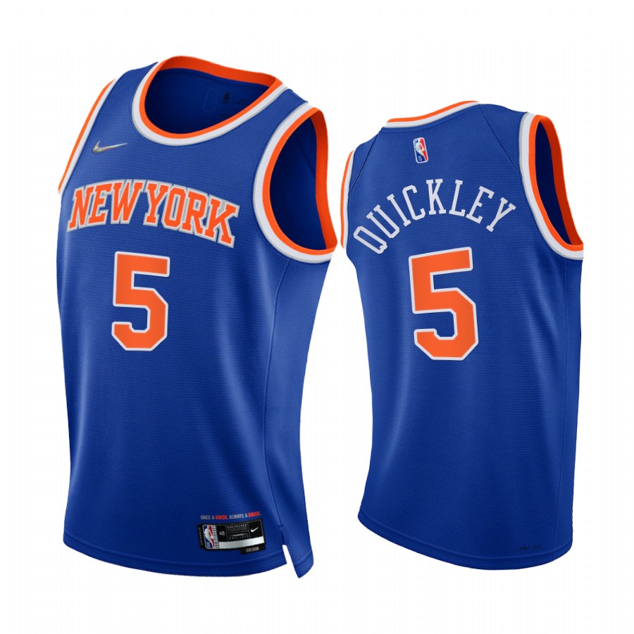Knicks Immanuel Quickley 75th Diamond Anniversary Blue #5 Jersey 2021-22