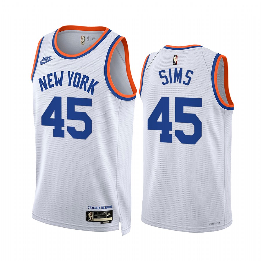 Knicks Jericho Sims White Year Zero 2021-22 Classic Edition #45 Jersey