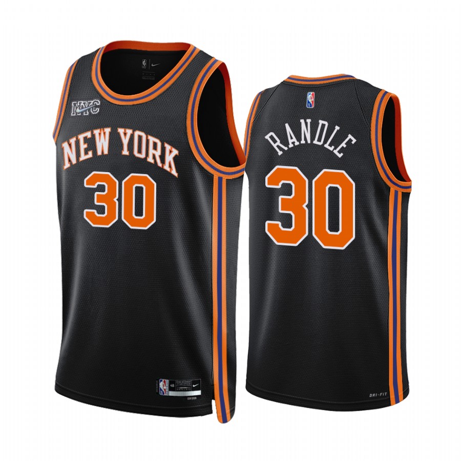 Knicks Julius Randle City Edition Black 2021-22 Jersey 75th Anniversary