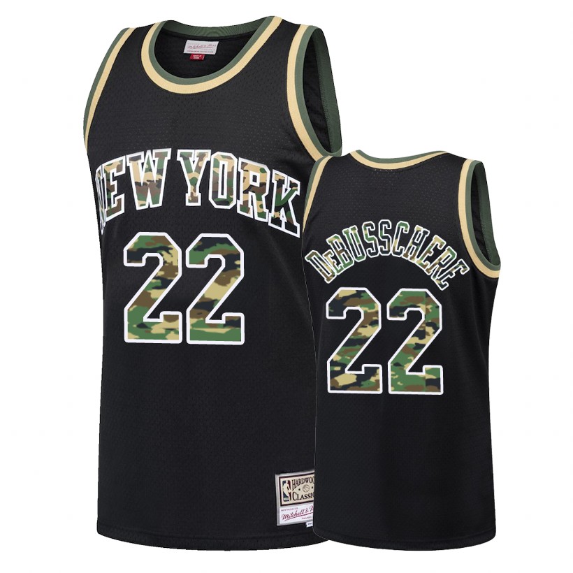 Knicks Male Dave DeBusschere #22 Straight Fire Camo Black Jersey