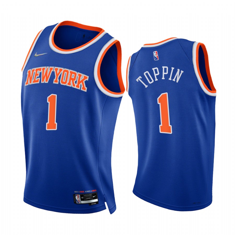 Knicks Obi Toppin 75th Diamond Anniversary Blue #1 Jersey 2021-22