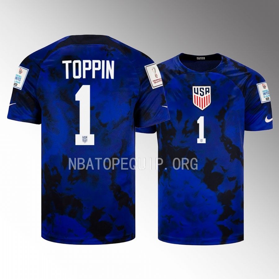 Knicks Obi Toppin USA Soccer Blue Jersey #1 FIFA World Cup Qatar 2022