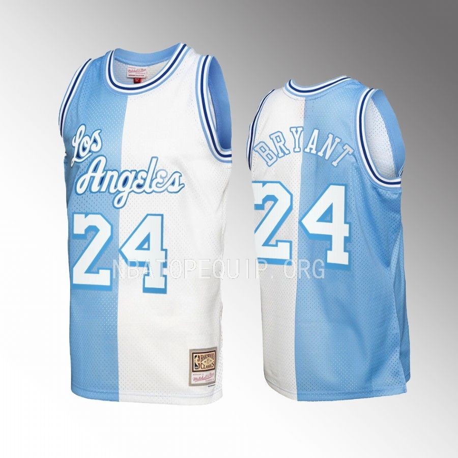Kobe Bryant #24 Los Angeles Lakers Split Blue White Hardwood Classics Jersey