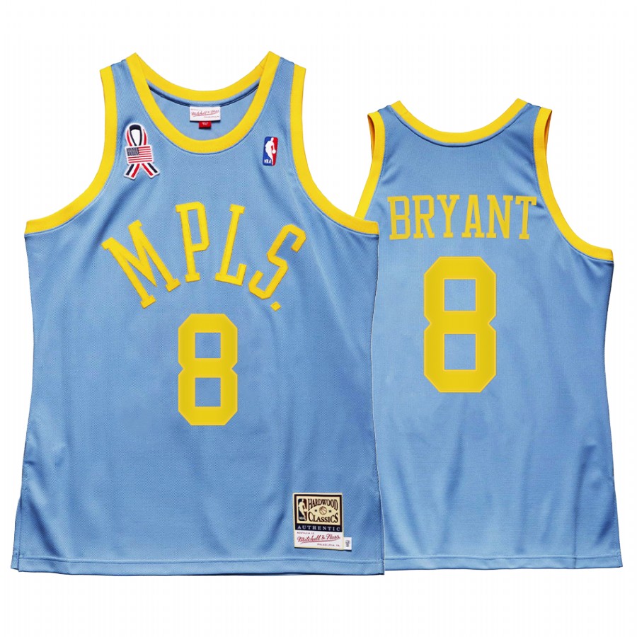 Kobe Bryant 8 Los Angeles Lakers MPLS Throwback Blue Jersey Minneapolis 5x championship