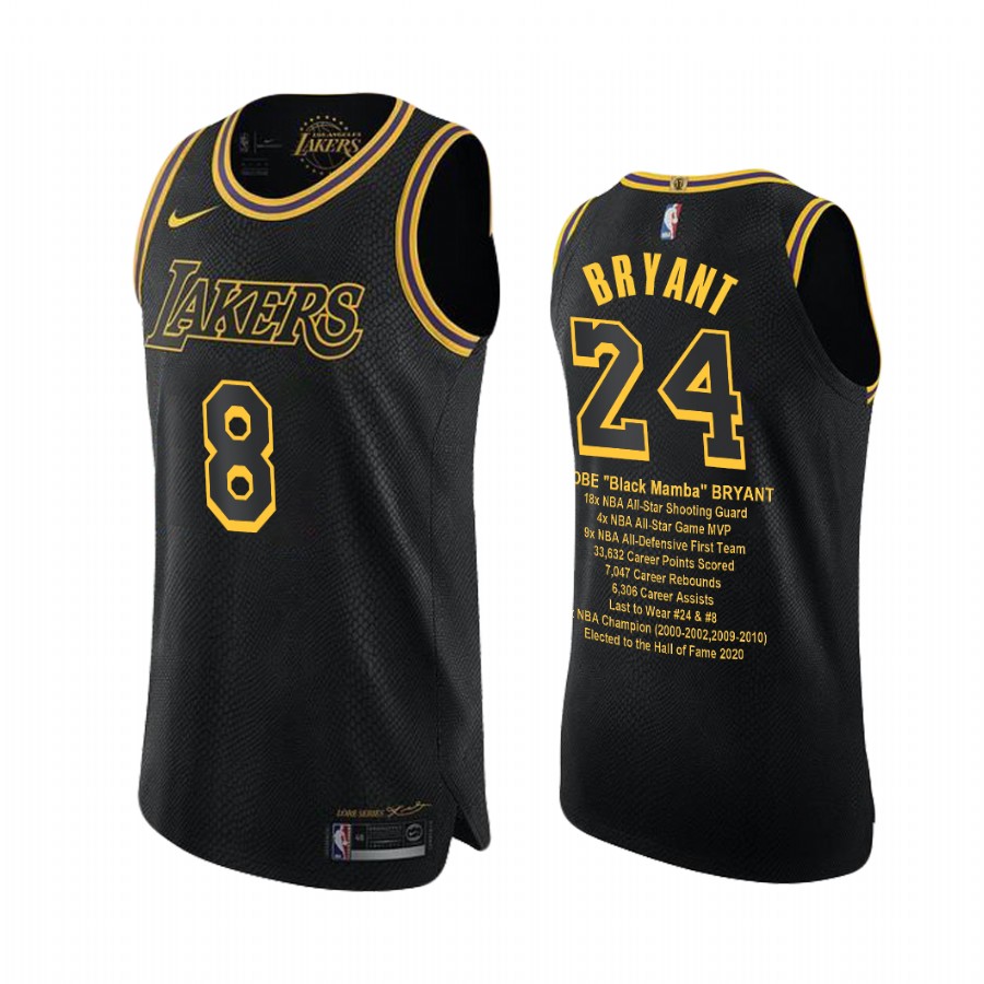 Kobe Bryant Anniversary of Mamba Career Honor Black Jersey Lakers