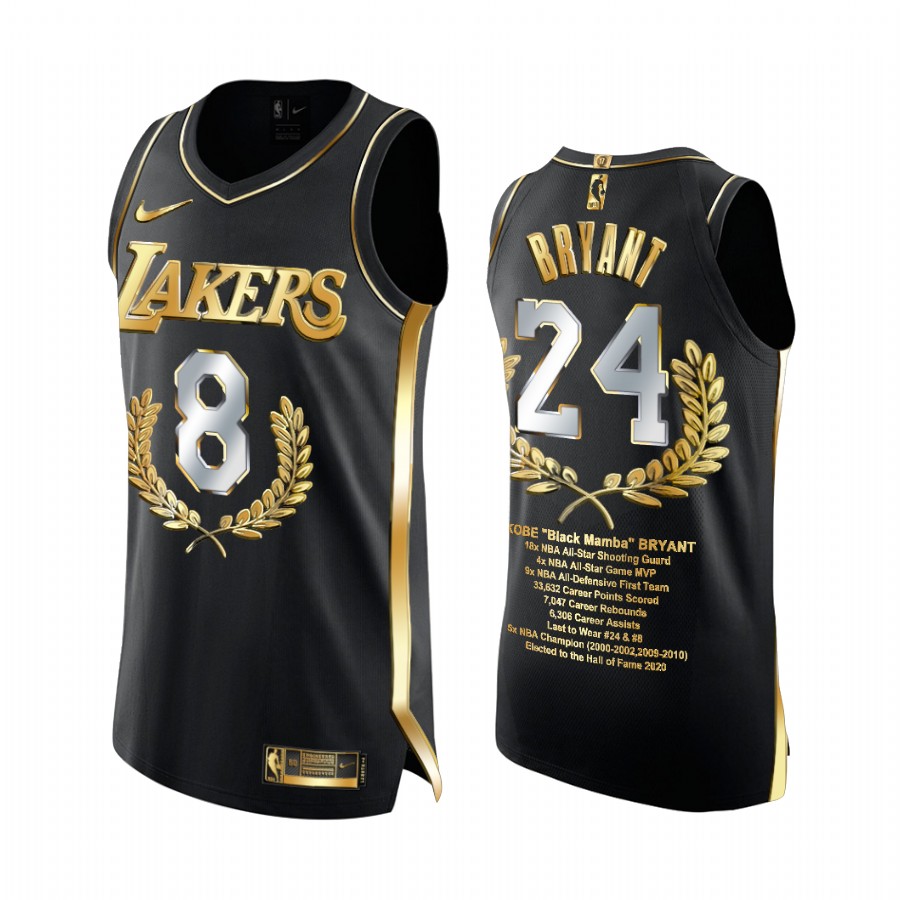 Kobe Bryant Anniversary of Mamba Golden Limited Black Jersey Lakers