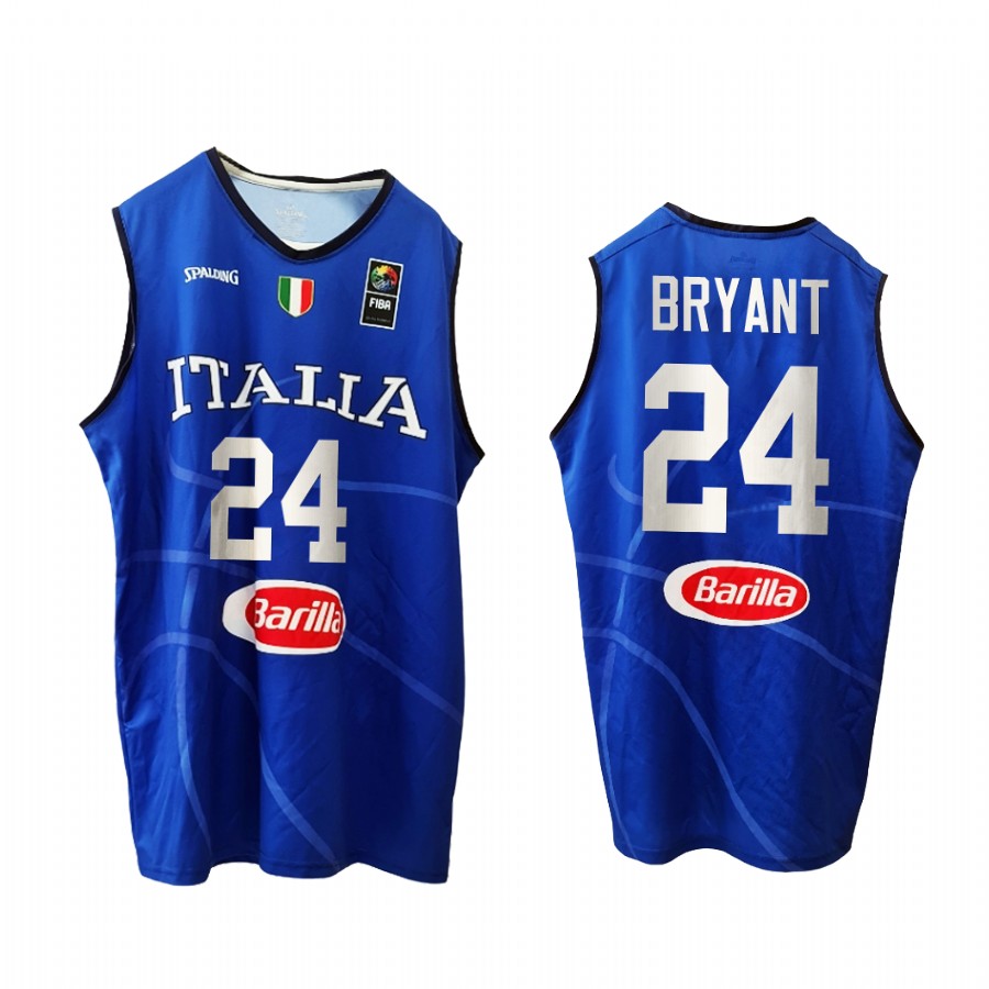 Kobe Bryant Italy Team #24 Blue Olympic  Retired number Jersey